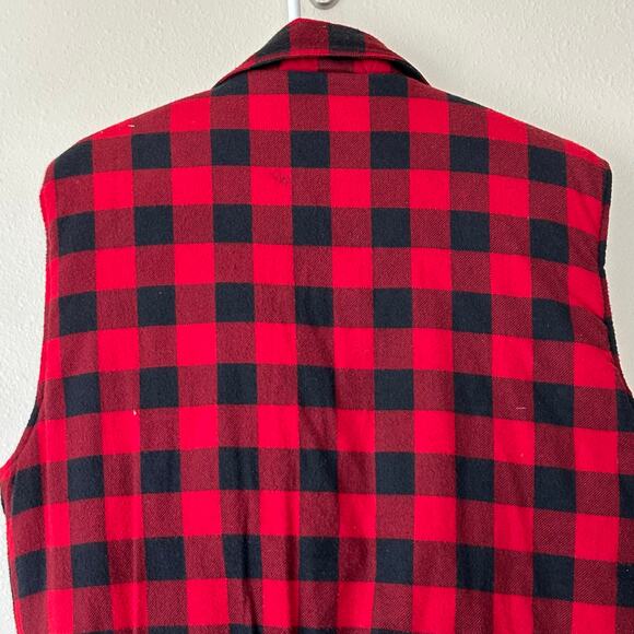 Vintage Ozark Trail buffalo plaid vest Flannel full zip pockets 90s outdoor M - Picture 9 of 12